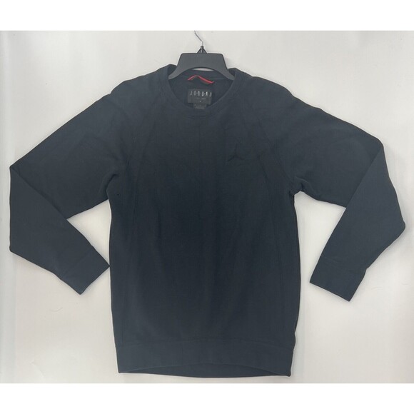 NIKE AIR JORDAN WINGS CREW FLEECE BLACK/BLACK SWEATSHIRT 860194-010‎ Men's M - Picture 8 of 10